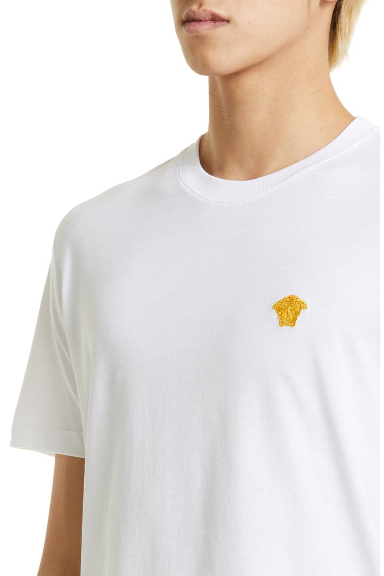 Embroidered Medusa Cotton T-Shirt, Alternate, color, WHITE