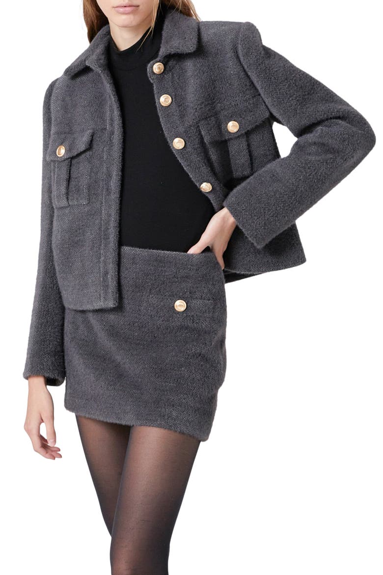 Brushed Jacket, Alternate, color, GREY