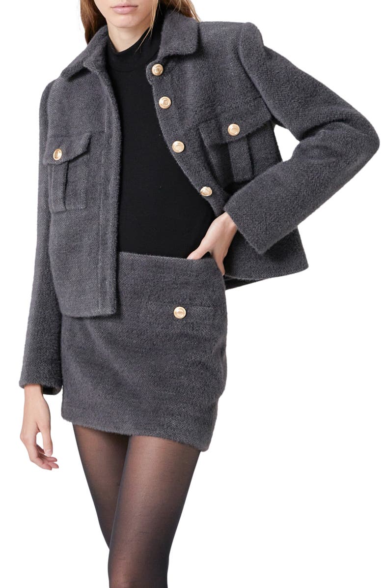 Endless Rose Brushed Jacket, Alternate, color, Grey
