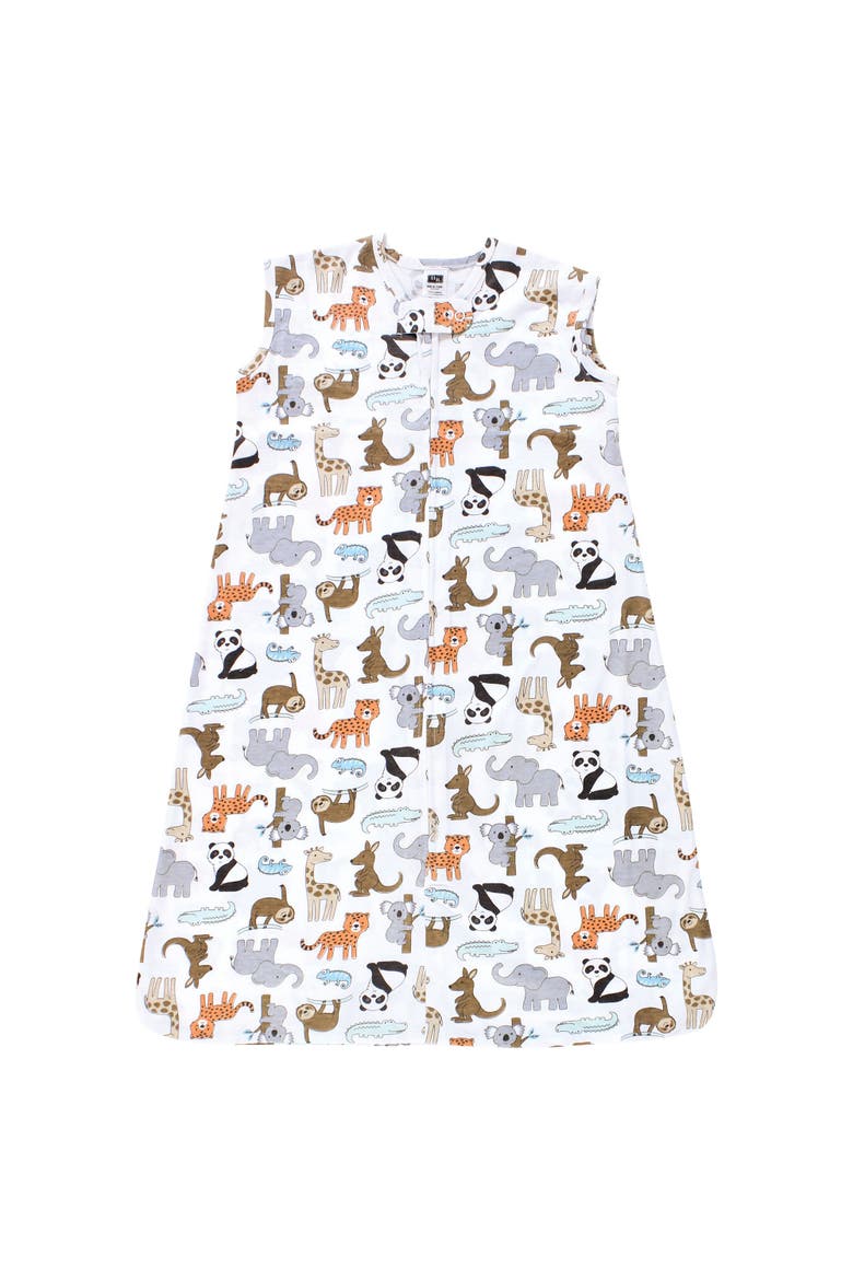 Cotton Sleeveless Wearable Sleep Sack, Sack, Blanket, Main, color, Zoo Animals