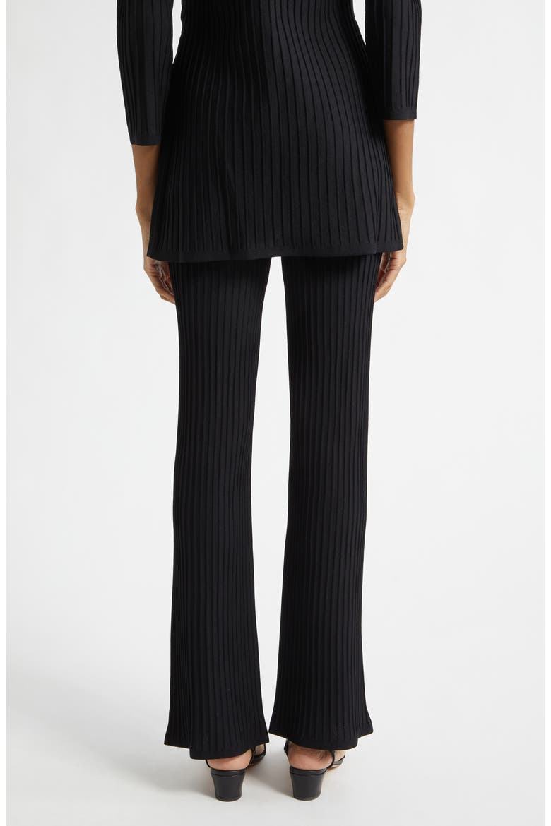 Pure Bello Rib Kick Flare Pants, Alternate, color, BLACK