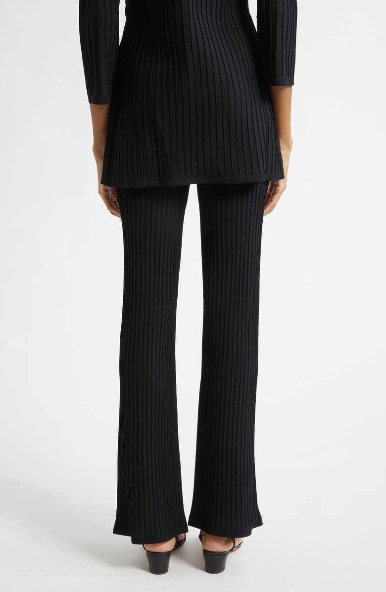 Max Mara Pure Bello Rib Kick Flare Pants, Alternate, color, Black
