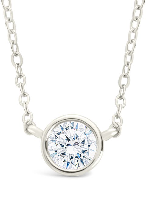 Round Cubic Zirconia Pendant Necklace