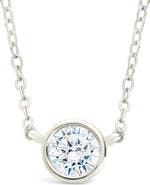 Sterling Forever Round Cubic Zirconia Pendant Necklace