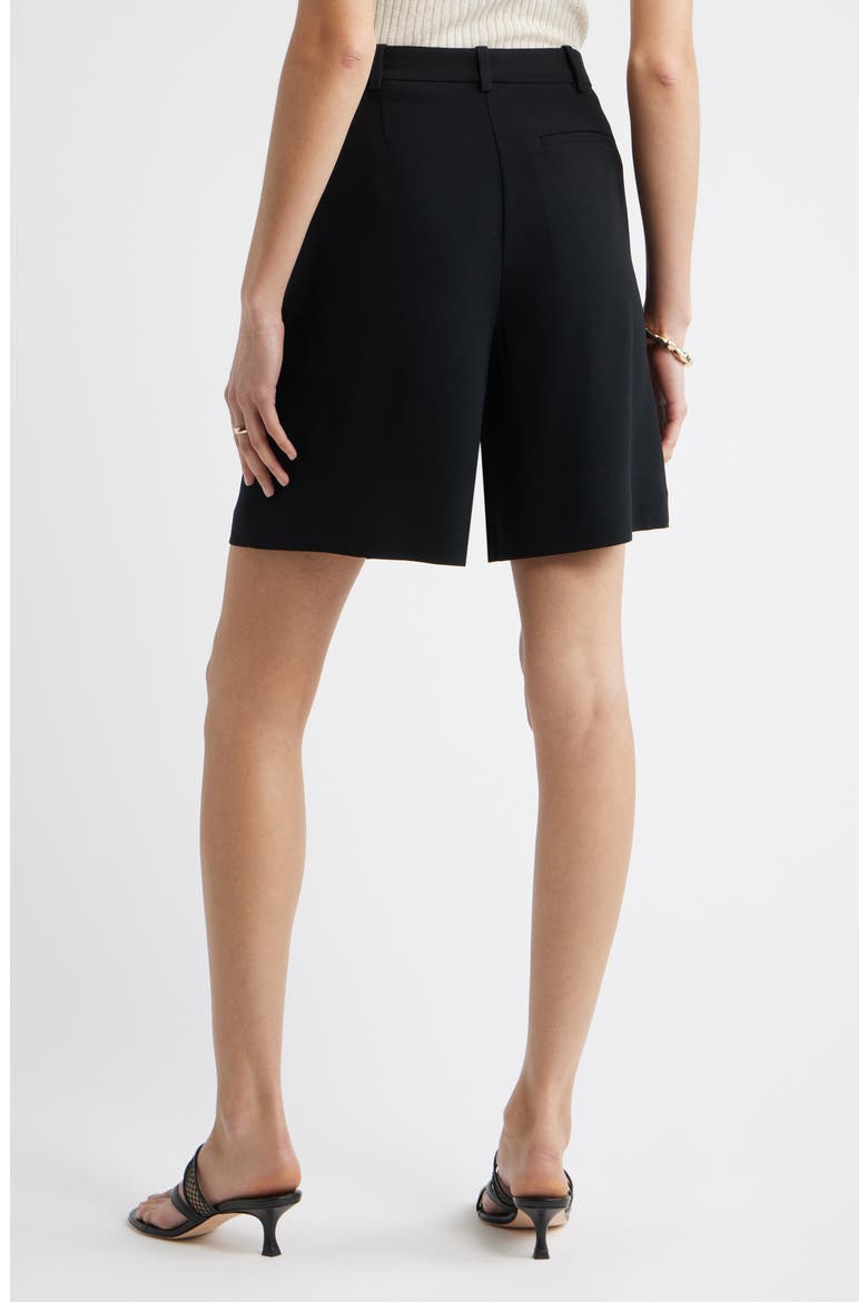 Pleat Front Trouser Shorts, Alternate, color, BLACK