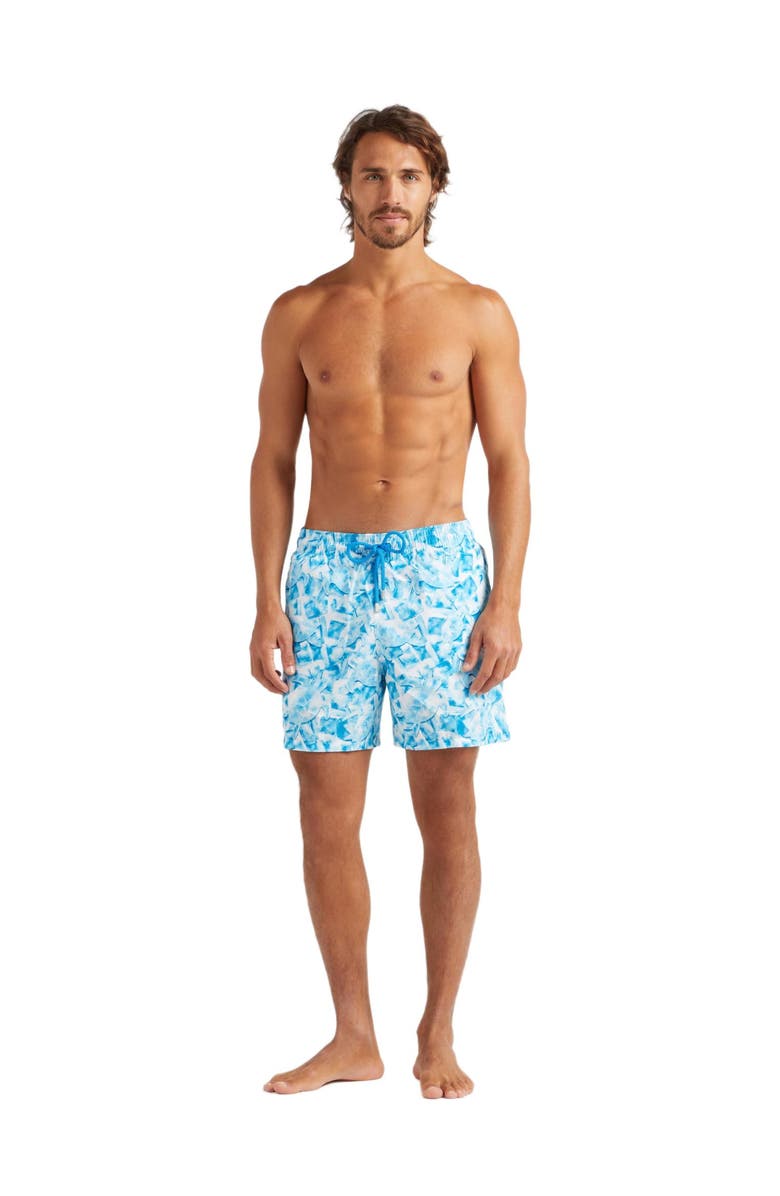 Vilebrequin Men's Iced Turtles Light Fabric Swim Shorts, Main, color, Blanc