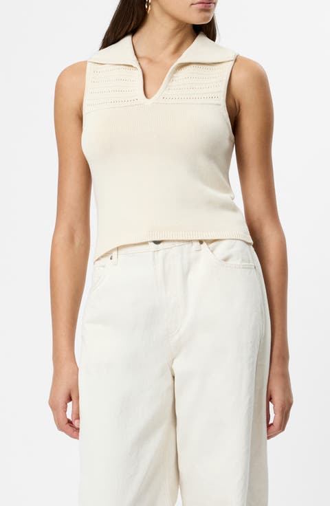 Nellis Pointelle Stitch Sweater Tank