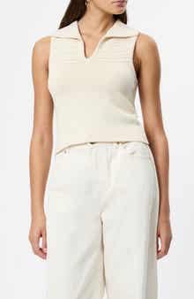 French Connection Nellis Pointelle Stitch Sweater Tank