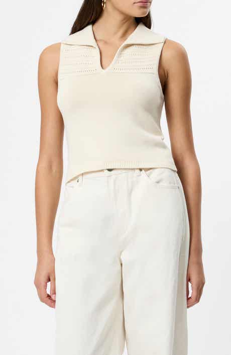 French Connection Nellis Pointelle Stitch Sweater Tank