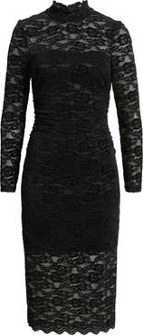 Vince Camuto Lace Long Sleeve Body-Con Midi Dress
