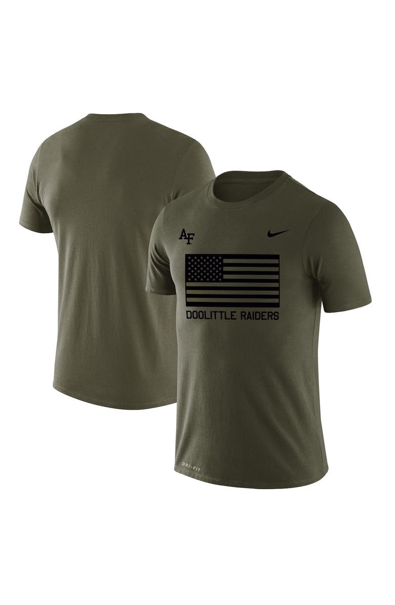 Nike Men's Nike  Olive Air Force Falcons Rivalry Flag Legend Performance T-Shirt, Main, color, 