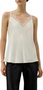Lilysilk Women's Bias Cut Lace-Trimmed Silk Camisole
