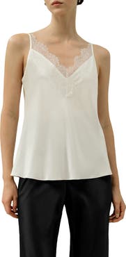 Lilysilk Women's Bias Cut Lace-Trimmed Silk Camisole