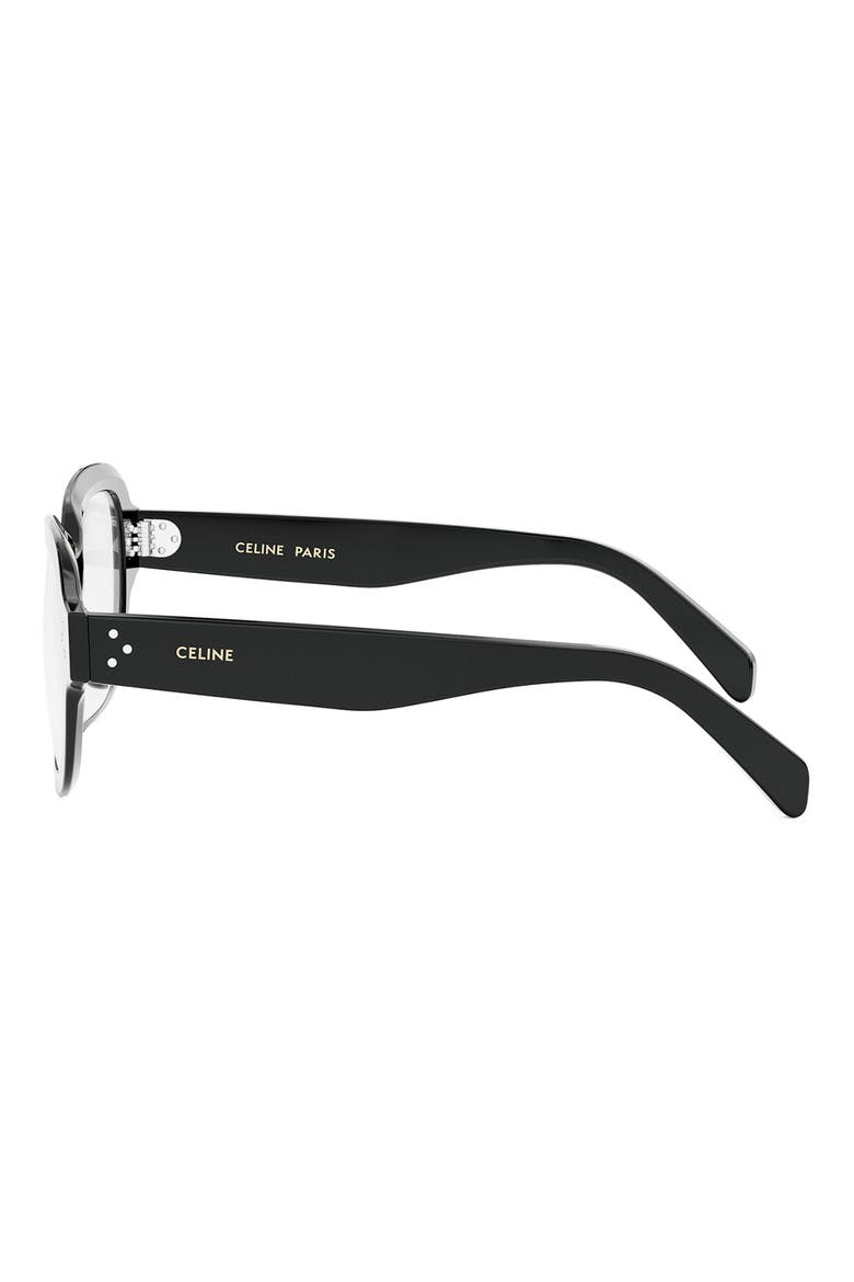 Bold 50mm Round Optical Glasses, Alternate, color, SHINY BLACK