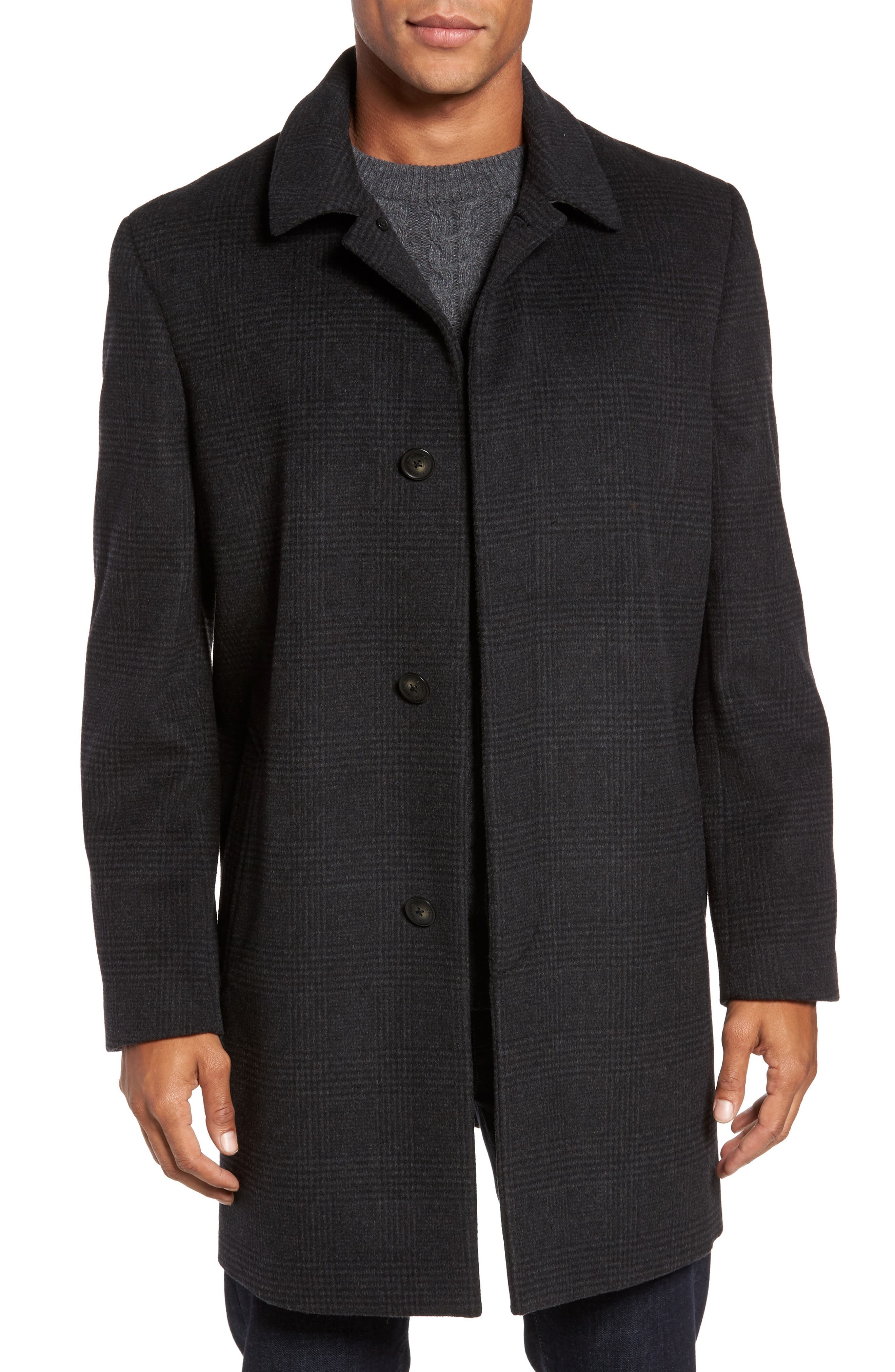 Hart Schaffner Marx Turner Plaid Wool Blend Topcoat (Men) | Nordstromrack