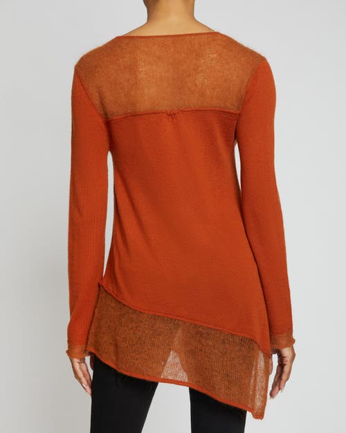 Santorelli Wella Open-knit Asymmetric Sweater In Sedona Orange