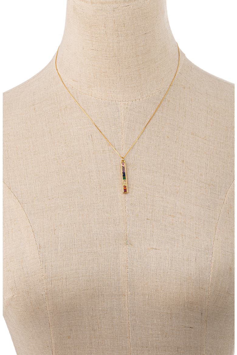 Cubic Zirconia Chakra Pendant Necklace, Alternate, color, GOLD