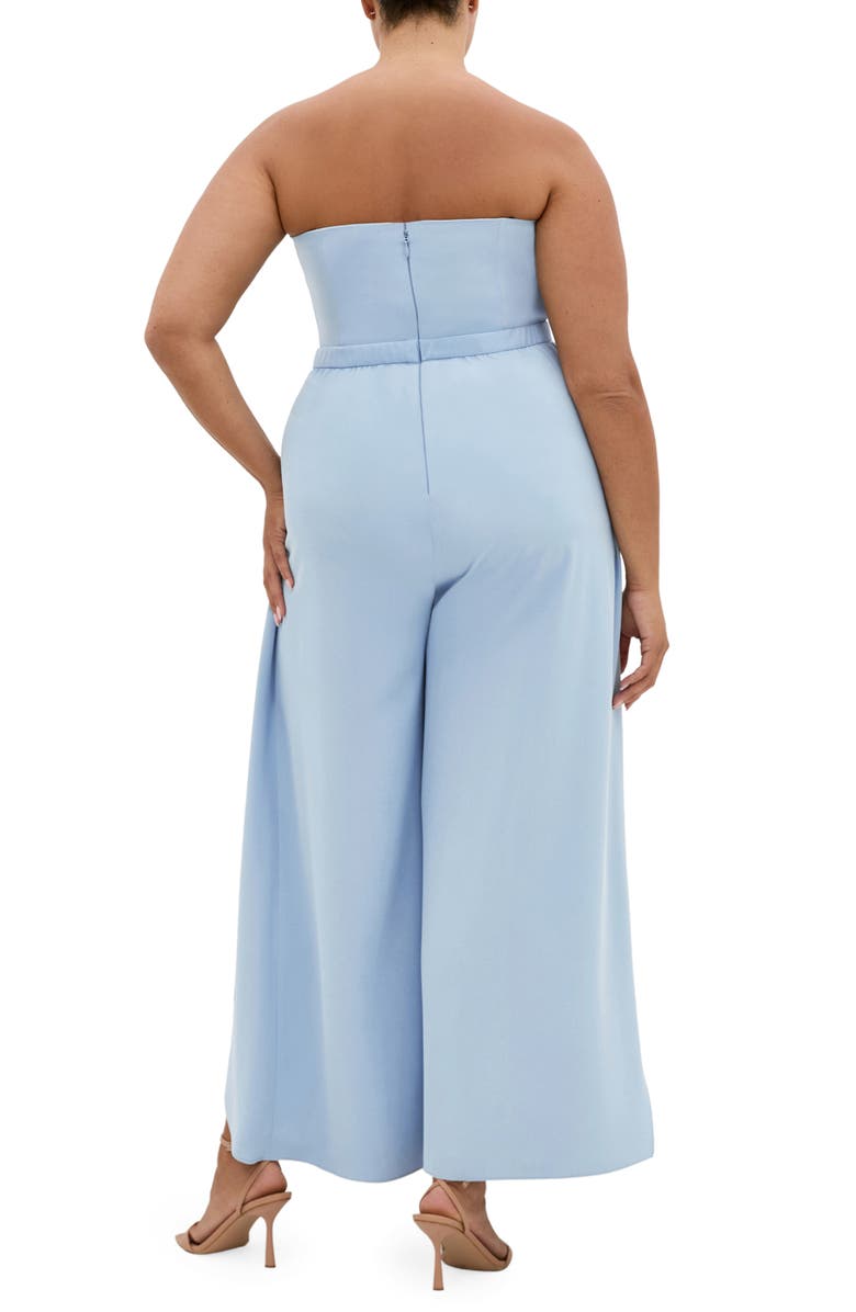 City Chic Attract Strapless Jumpsuit, Alternate, color, Dusty Blue