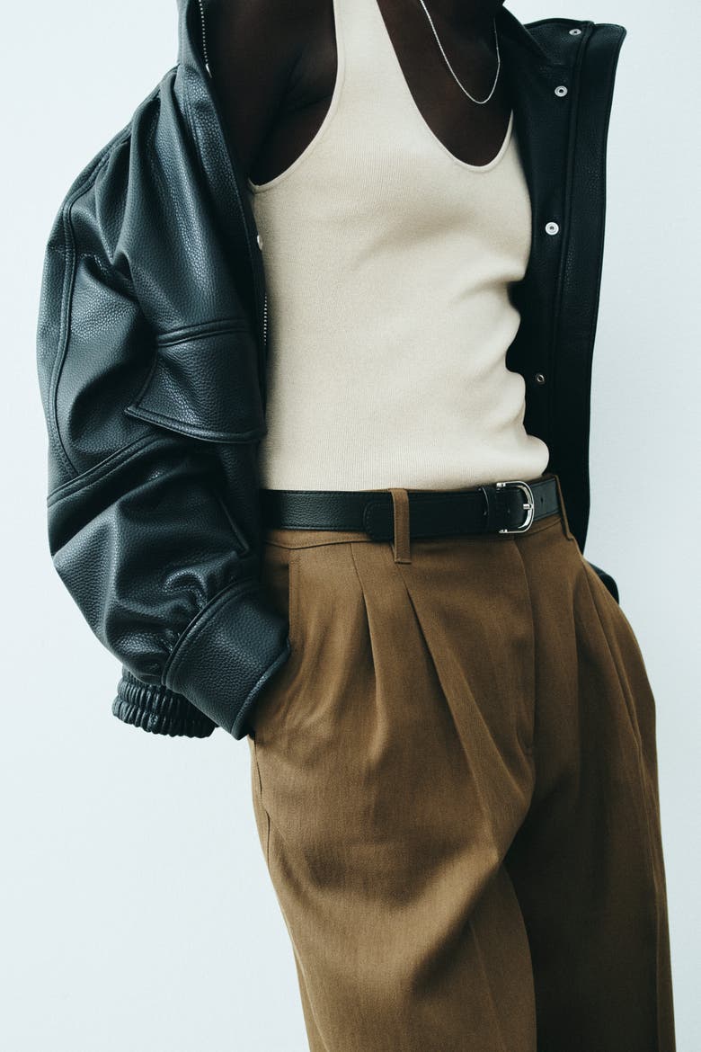 Linen-blend Dress Pants, Alternate, color, Dark olive green