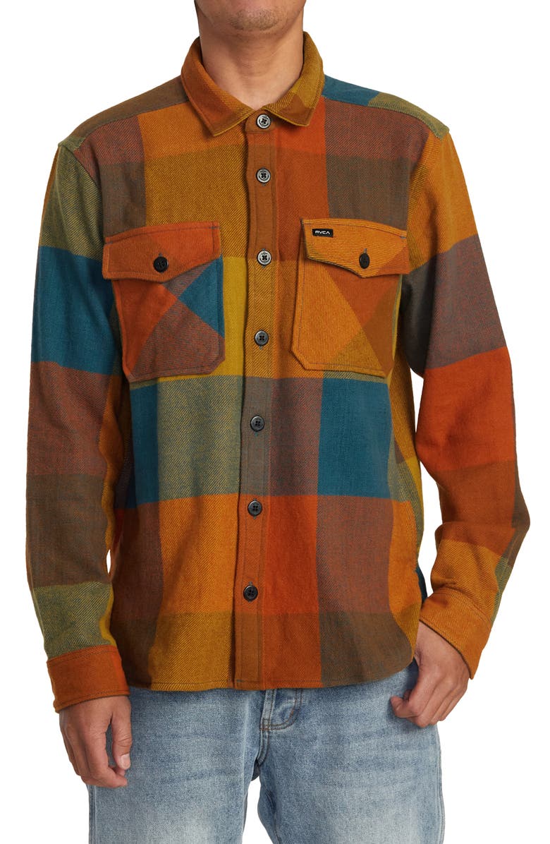RVCA Flannel Button-Up Shirt, Main, color, 