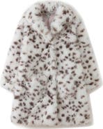 Pippa & Julie Kids' Sutton Dalmatian Print Faux Fur Coat