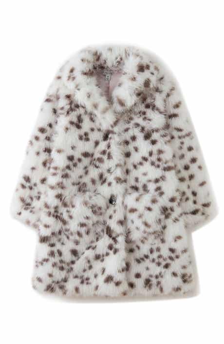 Kids' Sutton Dalmatian Print Faux Fur Coat