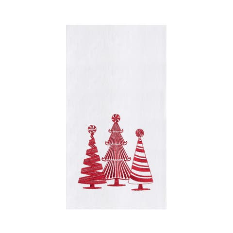 Peppermint Forest Christmas Embroidered 100% Cotton Flour Sack Dishtowel