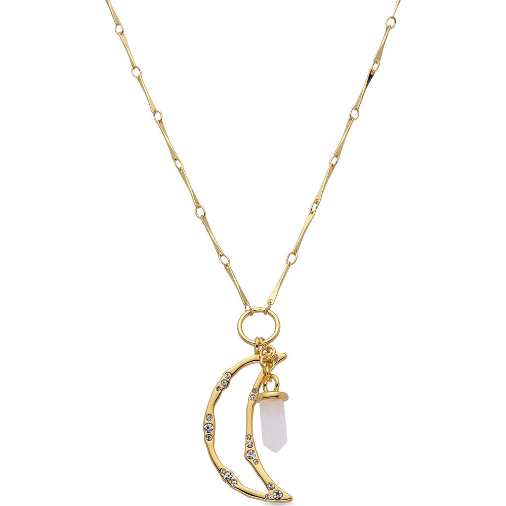 Eye Candy Los Angeles Amelia Quartz & Moon Pendant Necklace