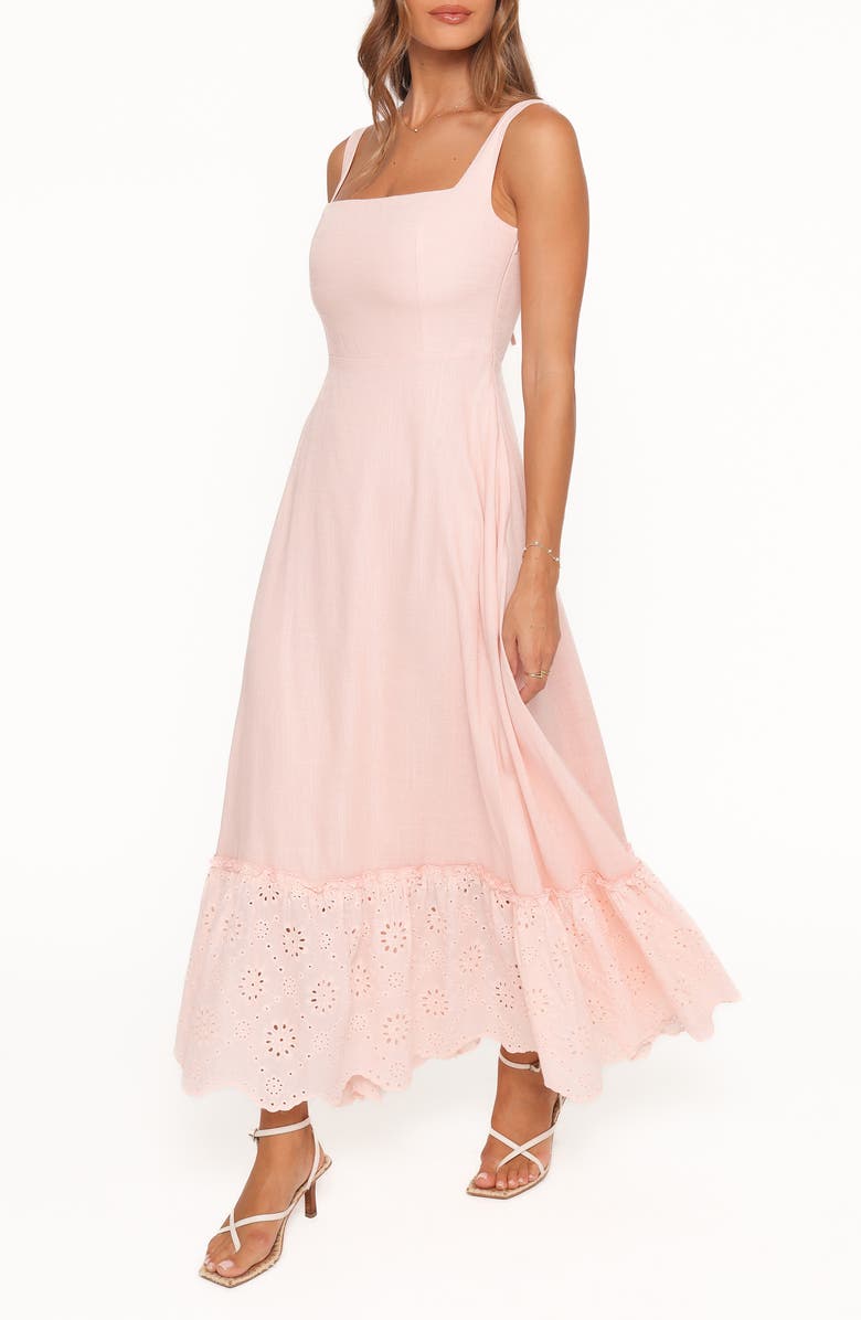 Petal & Pup Jenner Eyelet Sleeveless Maxi Dress, Alternate, color, Petal Pink