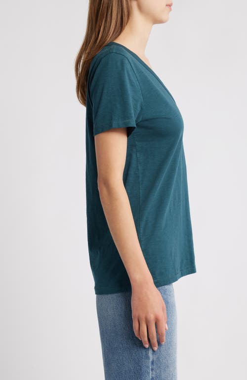 Rag & Bone The Vee Slub Cotton T-shirt In Green
