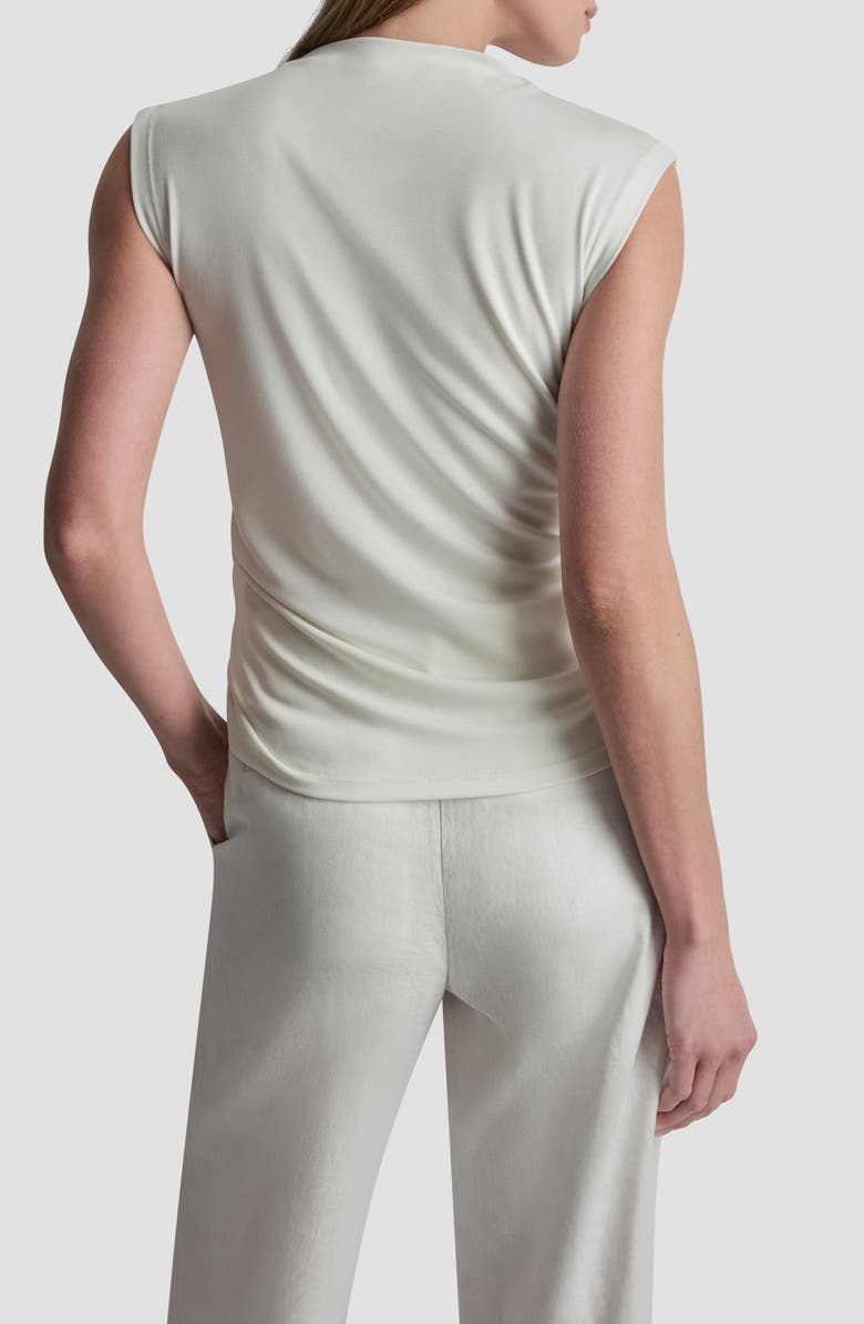 DKNY Side Ruched Knit Top, Alternate, color, Ivory