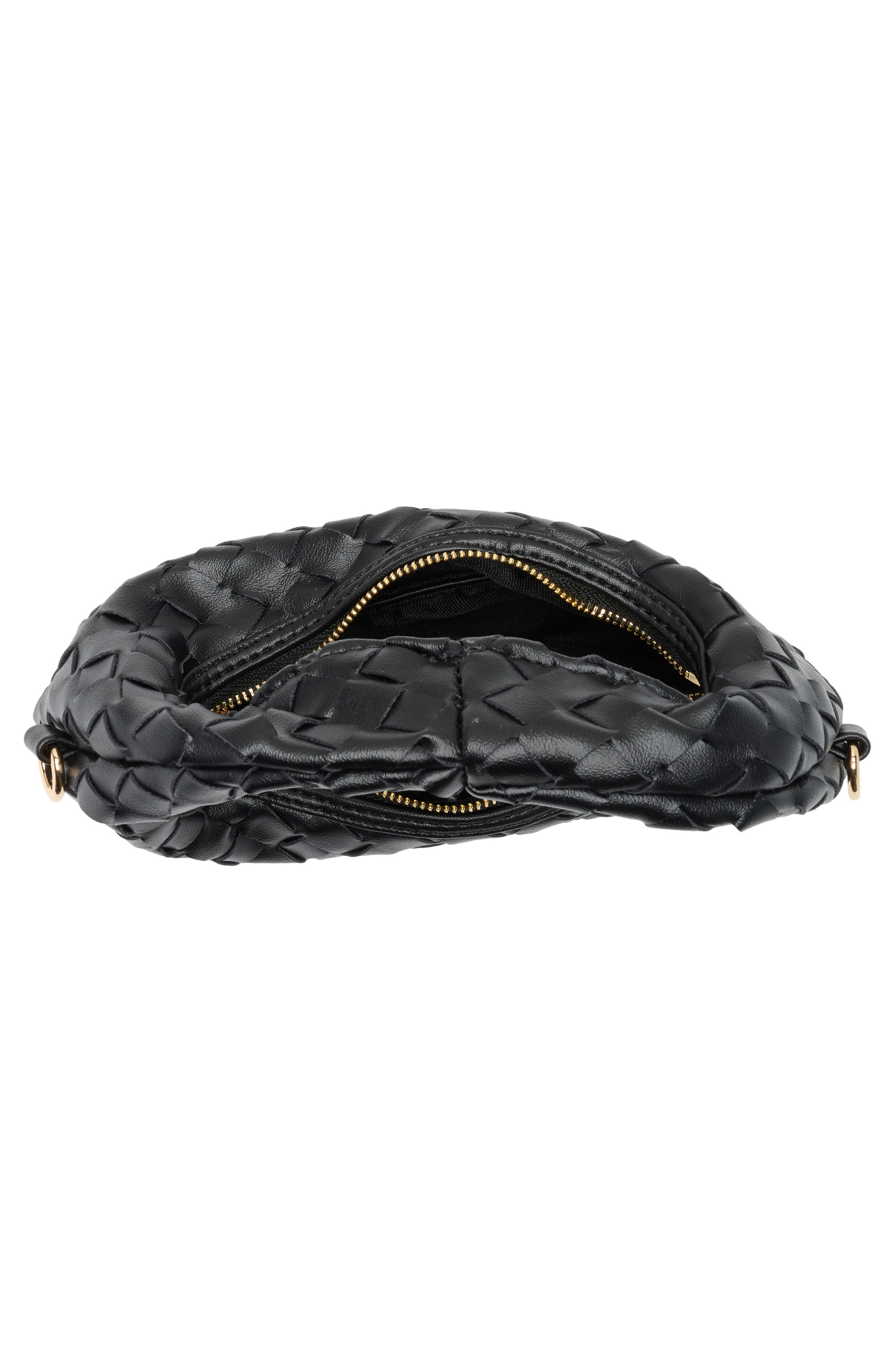 URBAN EXPRESSIONS HANDBAGS Woven Crossbody Bag, Alternate, color, Black