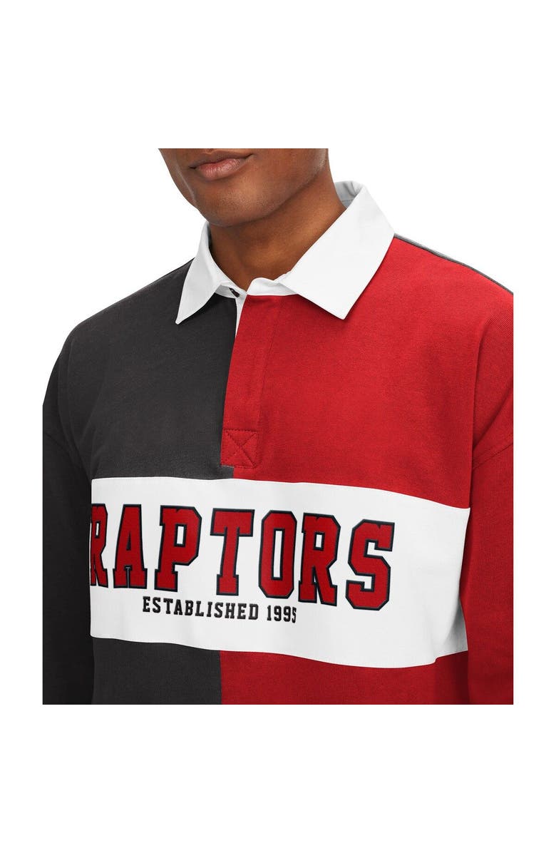 TOMMY JEANS Men's Tommy Jeans Black/Red Toronto Raptors Ronnie Rugby Long Sleeve T-Shirt, Alternate, color, Black