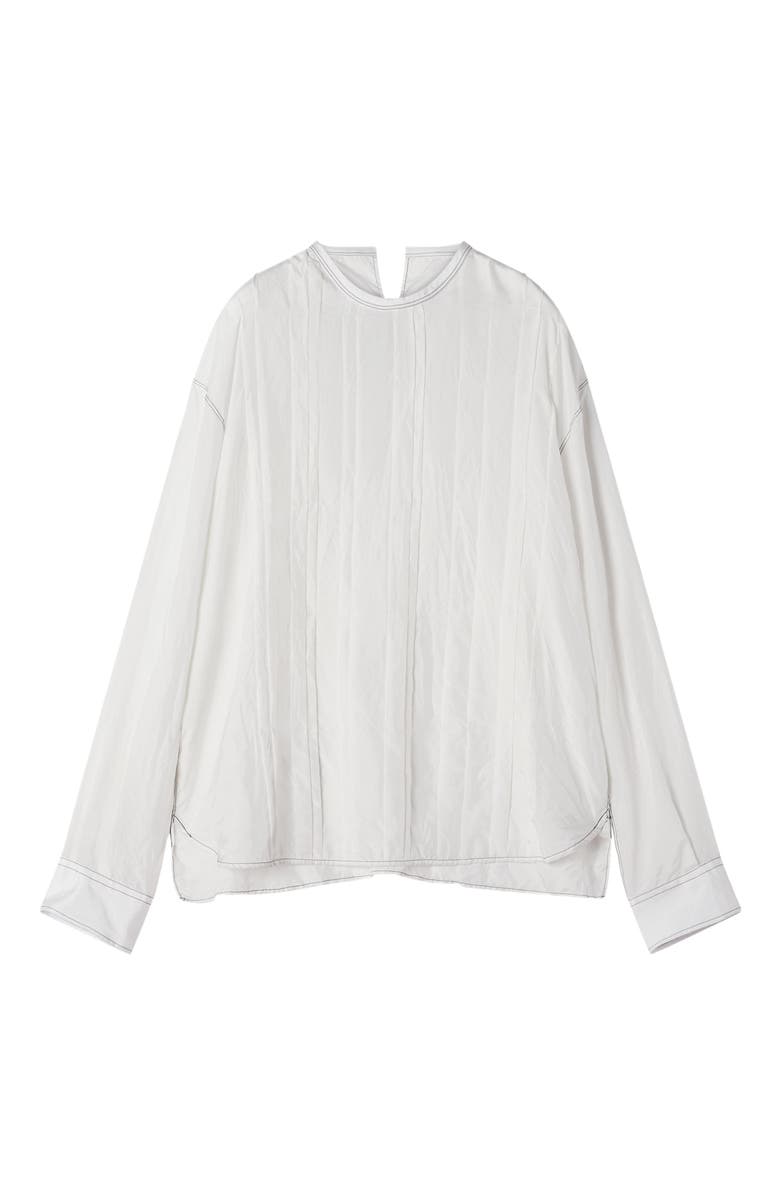 Lanvin Pleated Silk Top, Alternate, color, Ecru