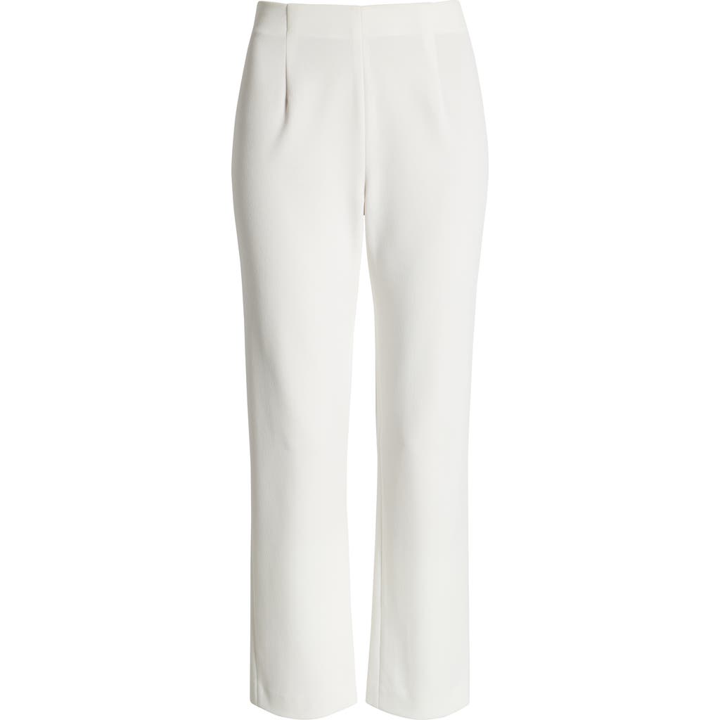 Ming Wang Deco Pintuck Crepe Pants In White