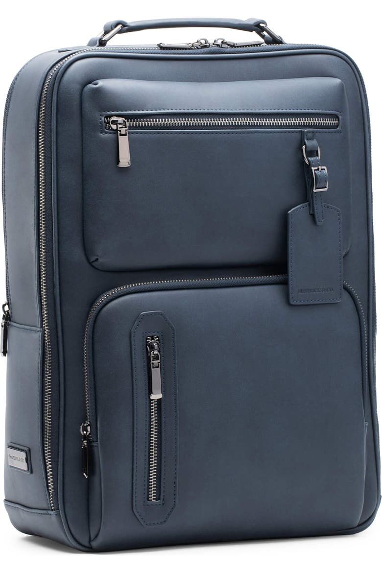 blue leather backpack mens The Red Label iliac Golf and optional personalization Italian Leather Backpack City -