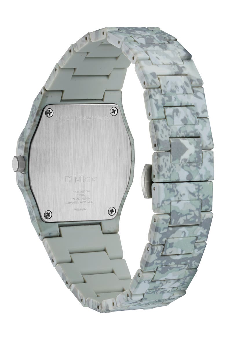 Camo Polycarbon Bracelet Watch, 40.5mm, Alternate, color, GREY CAMO