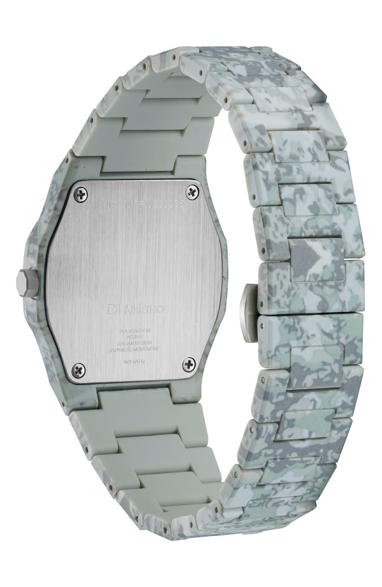 D1 Milano Camo Polycarbon Bracelet Watch, 40.5mm, Alternate, color, Grey Camo