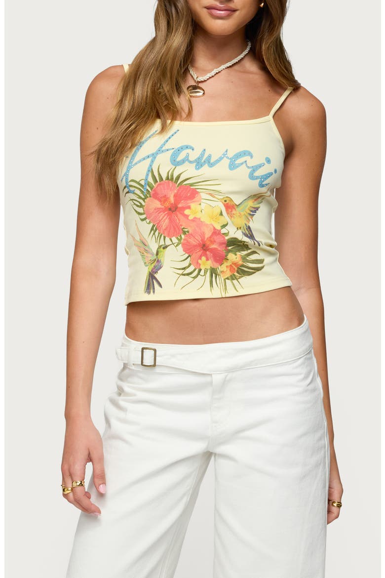 Hawaii Babe Crop Camisole, Main, color, YELLOW