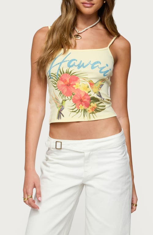 Edikted Hawaii Babe Crop Camisole In Gray