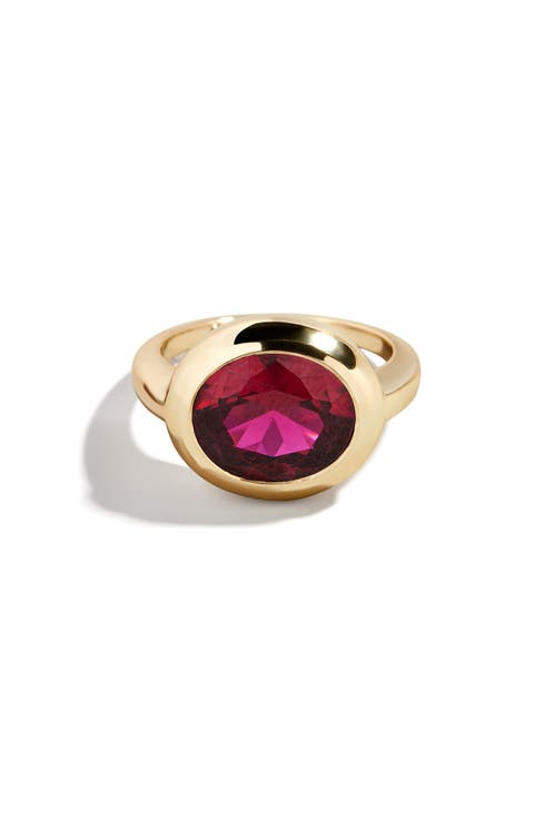 Birthstone Oval Cubic Zirconia Ring