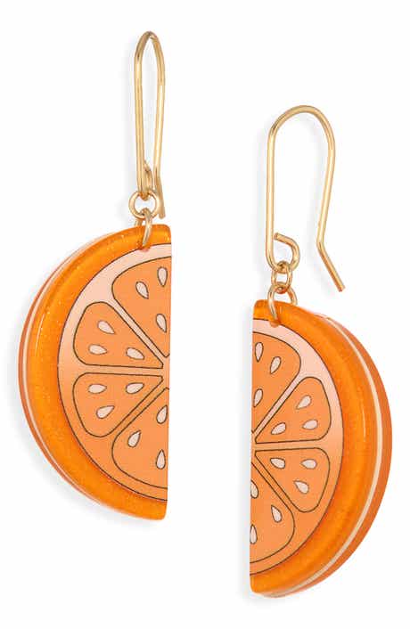 Leith Orange Slice Drop Earrings