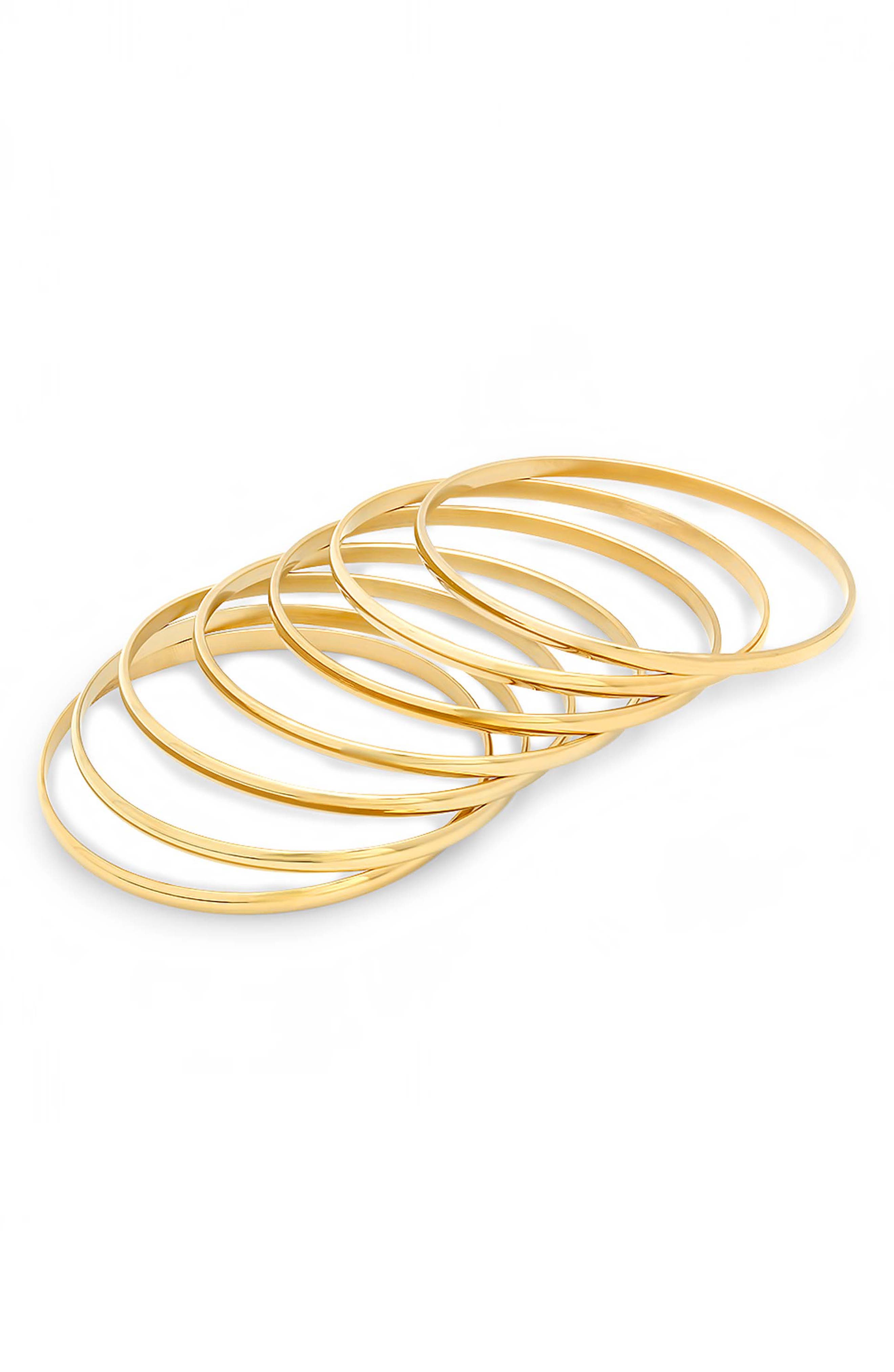 Set of 7 18k Gold Plated Bangle Bracelets