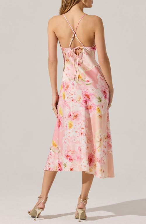 Astr The Label Cowl Neck Slipdress In Pink Multi Floral