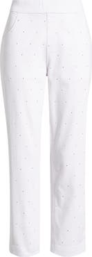 Hue Rhinestone Straight Leg Crop Denim Leggings