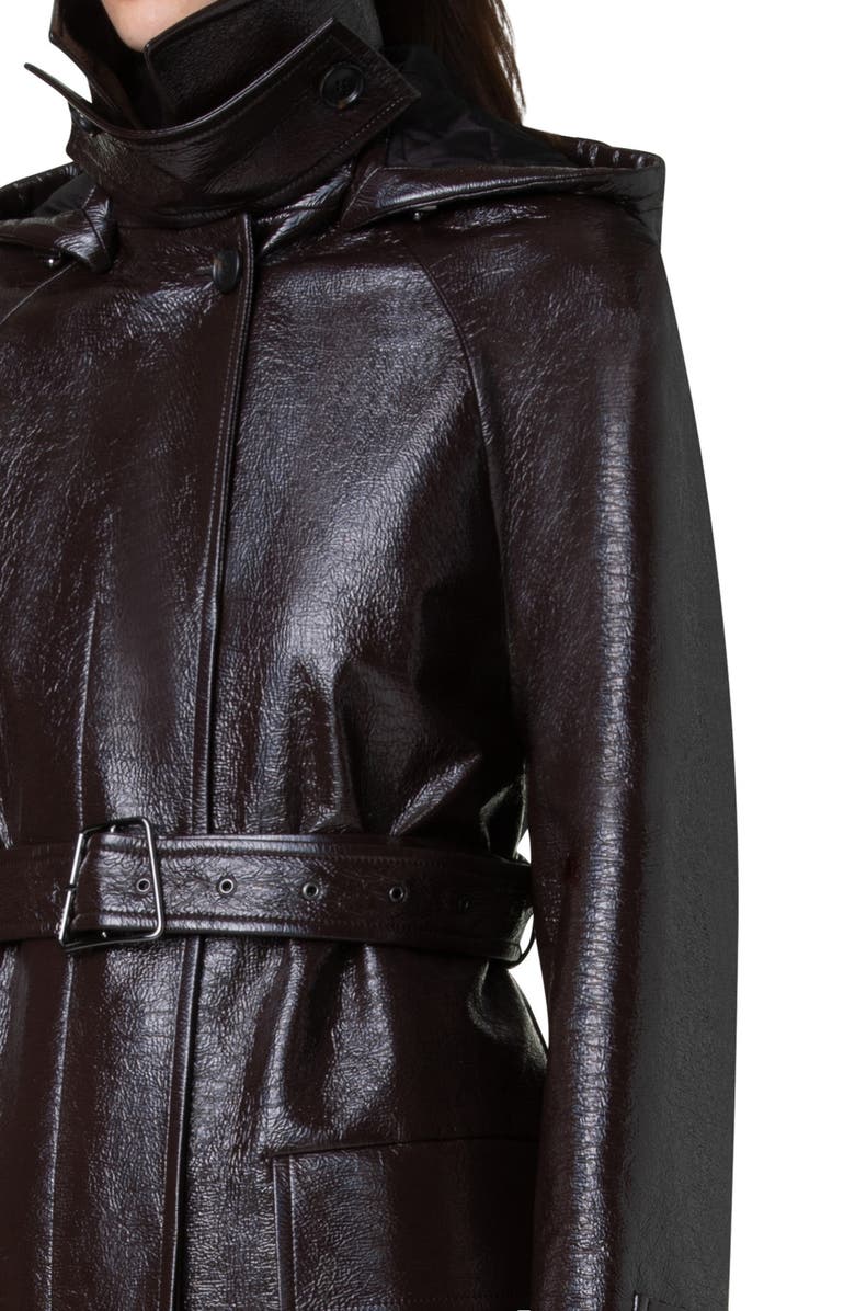 Akris Zeno Lacquered Cotton Hooded Coat, Alternate, color, 