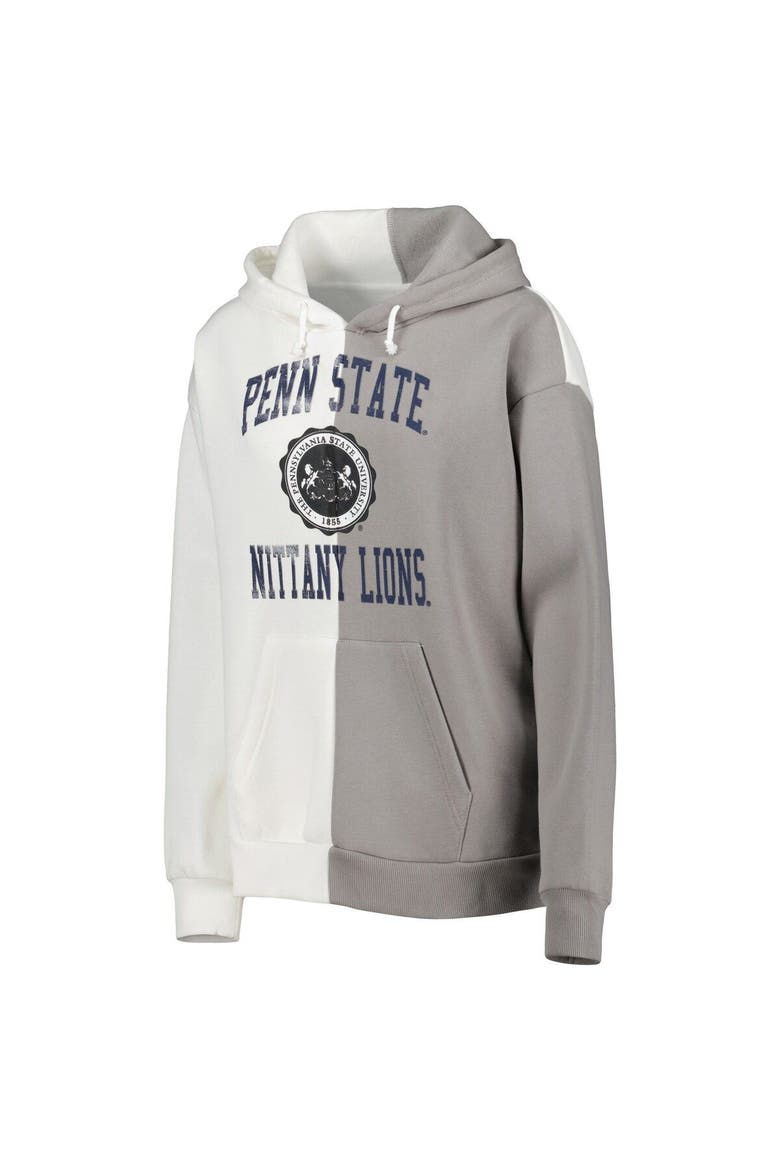 Women's Gameday Couture Gray/White Penn State Nittany Lions Split Pullover Hoodie, Alternate, color, White