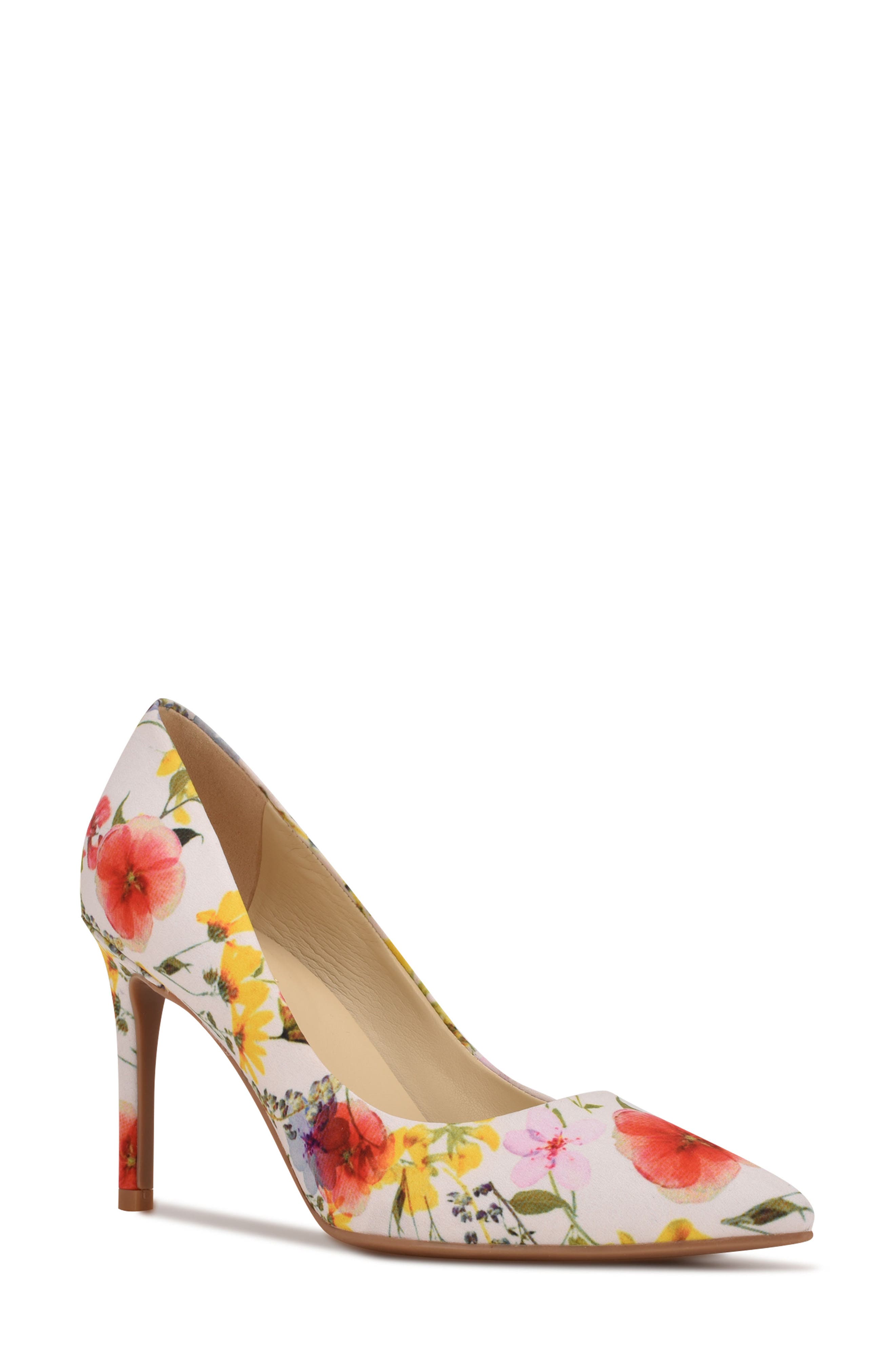 Etta Pointed Toe Pump, Main, color, WHITE FLORAL