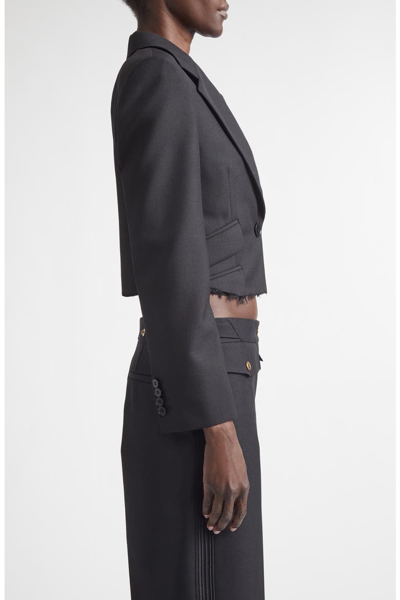 Pagoda Wool & Mohair Crop Jacket, Alternate, color, BLACK