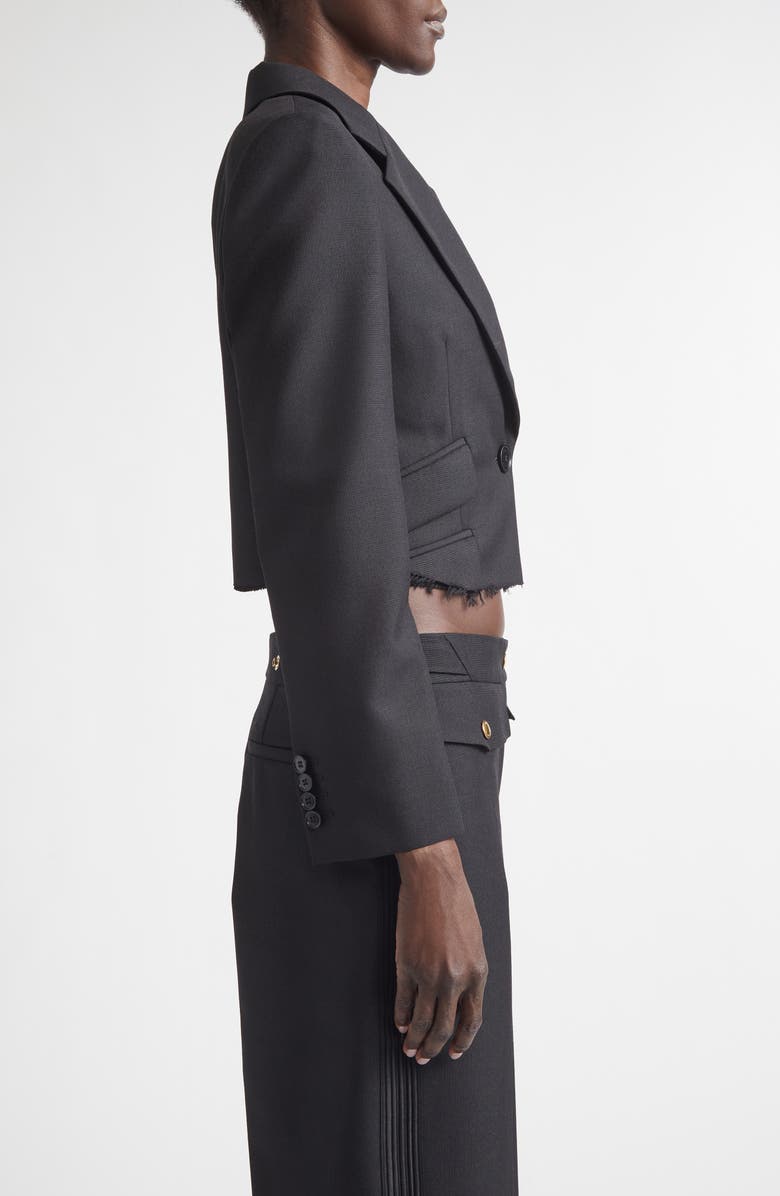 McQueen Pagoda Wool & Mohair Crop Jacket, Alternate, color, Black